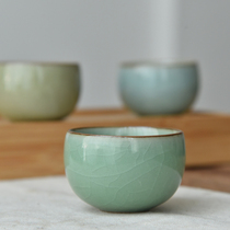 Creative Minimalist Round Tasting Cups Day Style Ceramic Gong Fu Tea With Small Cups Dragon Springs Green Porcelain Masters Cup Tea Cup