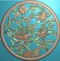 Grayscale Finely Carved Plot Jdp Relief Figure Through Carved Hollowed-out Round Peony Clip Flowers Lattice Intermediate