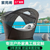 Outdoor Terrace Luxury rattan Sofa Large Creative Leisure Hotel Villa Yang Light House Swimming Pool Rattan Furniture