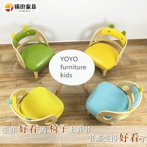 Childrens sofa seat reading learning cartoon toddler cute boy Princess small stool backrest solid wood table kit
