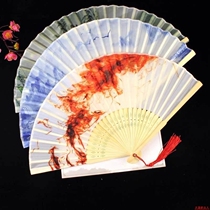 Folding fan Daily fan Ancient style Folding fan Princess schoolgirl tassel portable classical costume Ancient dance Hanfu net