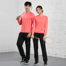 Autumn and winter New badminton suit suit women autumn and winter long sleeve quick-drying tennis suit womens trousers sports culottes