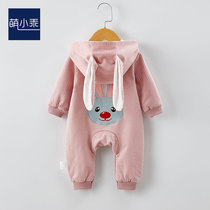 Baby Connected Clothes Newborn Child Autumn Cartoon Baby Long Sleeve Spring and Autumn Wear Super Ocean Gas Network Red Hardclothes