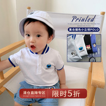 Chen Tai pig L momo baby cartoon printed short sleeve polo shirt summer baby stand blouses children T-shirt tide