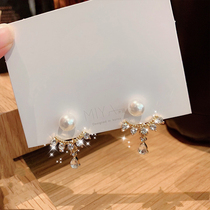 S925 Silver Needle Will Move Super Shiny Water Drill Pearl Earnail Temperament Superior Earrings Net Red Brief about small earrings