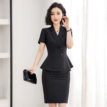 Business suit suit female summer fashion temperament Summer black dress manager Sales Department Jewelry store Work clothes skirt