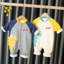 Baby clothes autumn and winter suits one-piece male baby autumn clothes out to hold newborns plus velvet warm and thick winter clothes