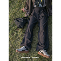 DOROTHY Spring and Autumn loose drop wide leg suit pants women British style straight tube high waist casual mop trousers