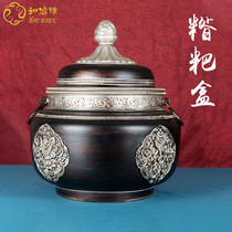 Hidden eight-auspicious Glutinous Rice Cake Box Living Room Home Fruit Dish Nepal Craft Tibet Ethnic Wind Tibetan Baskebox Pendulum