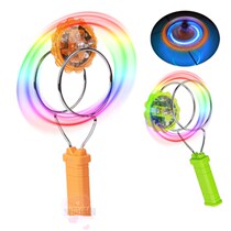 Dazzling Toy Iron Ring Magnetic Suction Iron Stone Magic Fly Sizzle With Light Rotating Fly Spinning Top Inertial Rotating Wind Wheel