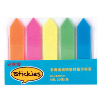 Staples YD 1119 multi-purpose transparent plastic 5-color arrow fluorescent indicator label