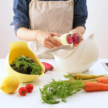 Japan imported Marna basket Kitchen home washing vegetables and fruits creative filter basin easy to clean drain Basin