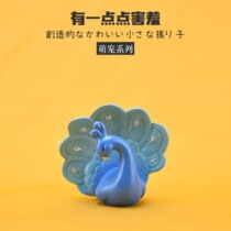 Simulation mini cute animal doll peacock baking ornaments model DIY office car desktop miniature landscape