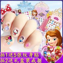 Baby cute princess nail stickers Children child girl waterproof tattoo stickers Nail stickers Korean women set up stalls