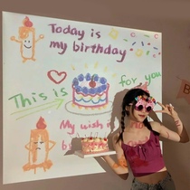 ins net red birthday projection lamp small red book the same age birthday decoration arrangement photo props creative atmosphere