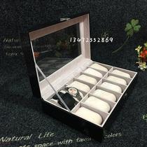 Standard version 12 WATCH BOX TABLE CASE CONTAINING BOX ORNAMENT TRANSPARENT SKYLIGHT DISPLAY BOX LEATHER PACKAGING BOX CUSTOMIZE