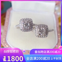18K diamond ring square with pillow-shaped drill ring 42 GIA Diamond Spot Marriage Diamond Diamond Ring Engagement Drill Withdrawal