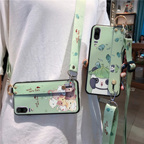 Huawei p30 mobile phone shell female Huawei p30pro Panda wristband Huawei p20 pro messenger lanyard can back Huawei nova5pro tide female nova3 3e simple
