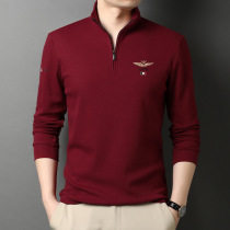 Official website flagship store T-shirt men 2021 autumn new young and middle-aged long sleeve slim lapel casual base shirt