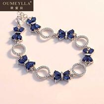 Butterfly sterling silver s925 silver bracelet female Korean version of simple personality jewelry to send girlfriend birthday gift butterfly hand