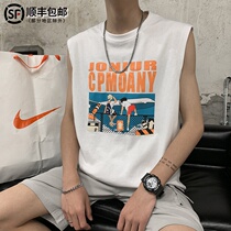 Tide brand vest waistcoat men loose ins summer wear sports short sleeves Hong Kong style personality trend hip hop sleeveless T-shirt