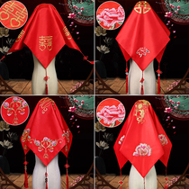 New high-end red hijab wedding show coat head yarn Bride wedding Chinese tassel headdress embroidery Xipa big
