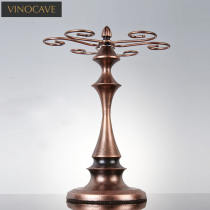 Vinocave red wine glass hanging cup holder home creative bronze red wine rack ornaments upside down European wine rack wine set