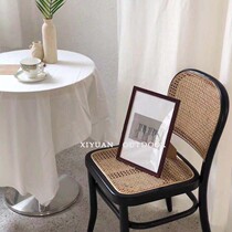 Rattan dining chair Solid wood Nordic retro ins study room negotiation household makeup design Restaurant Japanese single rattan chair