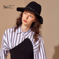 Shees hat female winter fashion simple Star hat waist woolen hat casual handsome warm Jazz hat