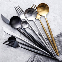 Nordic 304 stainless steel knife fork spoon and chopstick set Household couple steak knife fruit fork Western tableware set