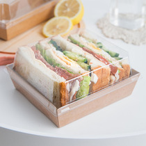 Mei polyester sandwich packaging paper box household square sandwich Bento meat pine beetle burger portable packing box