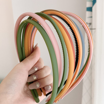 Morandi color frosted hair hoop Joker girl color thin headband fashion solid color non-slip narrow hairpin hair accessories