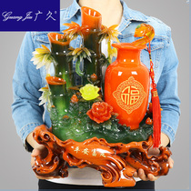 Fortune high bamboo ornaments Ruyi vase TV cabinet living room feng shui decoration gift HM1112