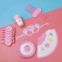 Cartoon Disposable Paper Plate Set Childrens Birthday Party Cutlery Birthday Cake Picnic Plate Dessert Table Fruit Plate