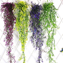 Kindergarten pastoral wind green plant wall wall hanging flower basket decoration simulation plastic flower Vine Golden Bell Willow Wall wall hanging