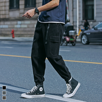 Furnace products 2021 Autumn New Japanese casual pants overalls pants mens feet Joker loose pants