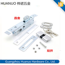 Aluminium alloy double-sided double open door lock with frame glass single-sided single open door lock push-pull balcony door lock ground lock