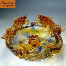 Banderas shop opens moving gifts housewarming ornaments Cornucopia Double Dragon play Pearl glass fish tank