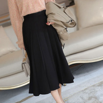 JOLIMENT Black Hundred Pleats Dress Woman Mid 2020 Autumn Winter New Slim Pack Nepotism Dress A half body dress