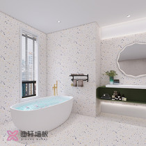 Imitation terrazzo bamboo wood fiber integrated wall panel bathroom bathroom wall gusset waterproof moisture-proof wall panel decoration