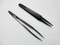 Tweezers plastic crystal plastic camera clip large flat head wide mouth carbon fiber flat chip tool black flat mouth