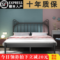 Cat ears wrought-iron beds 1 8m simple iron double princess bed modern light luxury 1 5 m 1 2 m rental