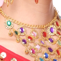 Special Price Dance Performance Neck Chain Neck Chain Color Bright Drill Necklace Indian Dance Performance Accessories Belly Leather Dance Necklace