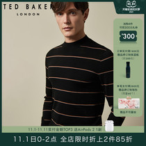 TED BAKER mens fashion semi-high neck neck color striped long sleeve sweater