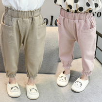 Baby Spring Autumn Dress Boy Pants 1-3-6 Year Old Female Baby Casual Pants Girl Light Cage Pants Spring Autumn Long Pants Stretch