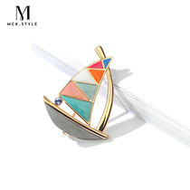 Small sailboat brooch Cute Japanese ins tide high-end female personality temperament corsage accessories Korean decorative pin