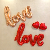 Creative wedding siamese LOVE aluminum film balloon romantic proposal confession wedding room decoration Birthday party decoration