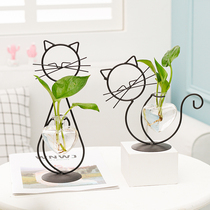 Simple cat wrought wrought flower arrangement vase creative home living room dining room table decoration creative ornaments