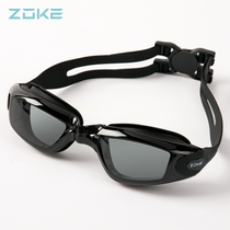 zoke new adult fashion flat high definition waterproof anti-fog large frame swimming training comfortable eye protection goggles for men and women