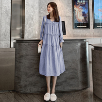 Pregnant autumn dress 2021 spring and autumn fashion trend personality net red loose spicy mom foreign style small fresh skirt